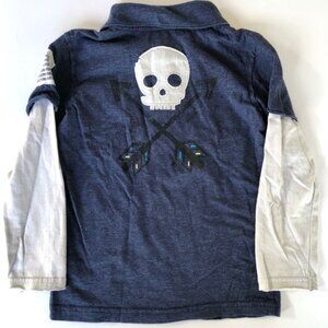 Amy Coe Skull Appliqué Double Sleeve Shirt - 5T